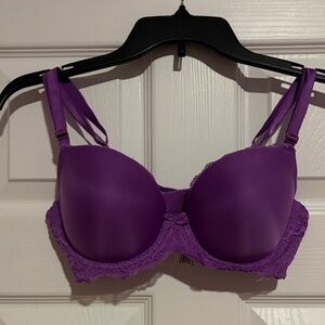 Like NEW Victoria's Secret Dream Angels Lined Demi Deep Purple Lace Bra